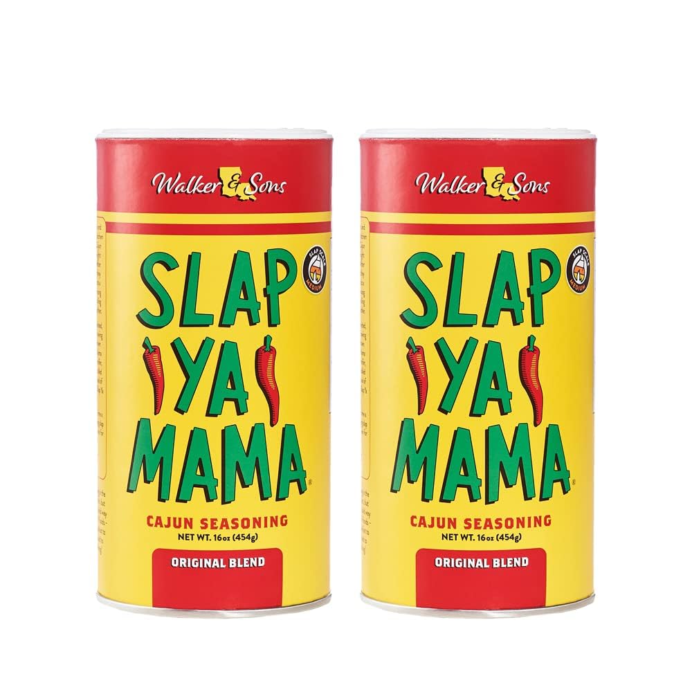 Slap Ya Mama Original Blend Cajun seasoning jar front with authentic Louisiana flavor ready for cooking