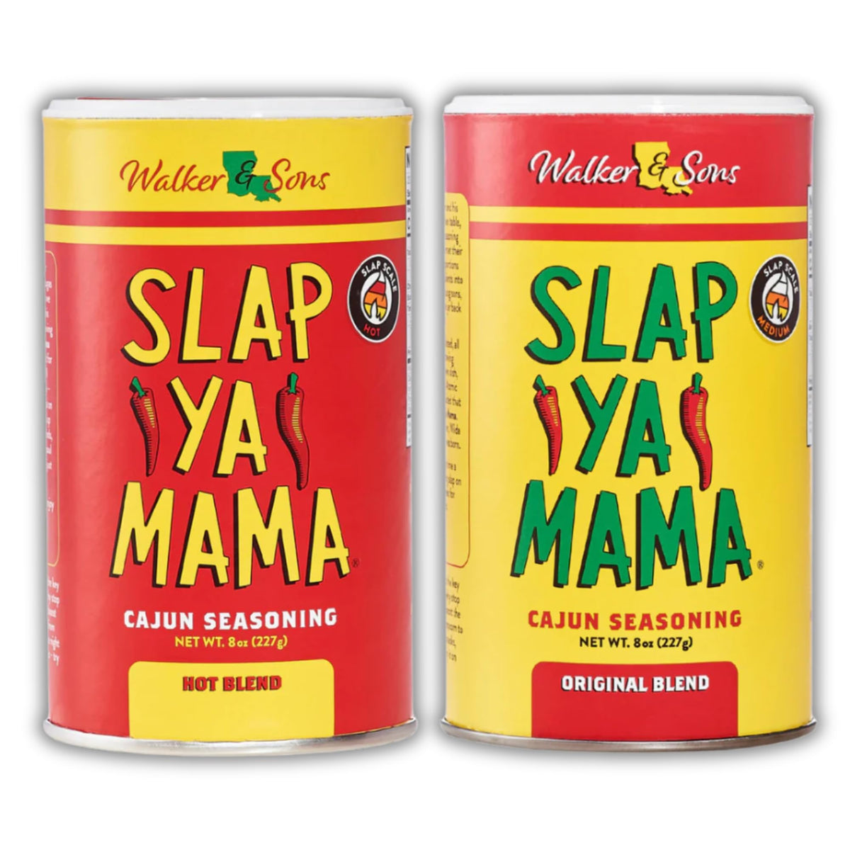SLAP YA MAMA Original Cajun canister on counter for classic flavor boost