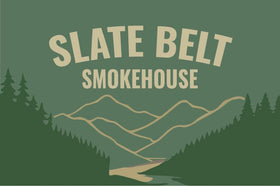 Slate Belt Smokehouse Alligator Jerky pack shot, gift-ready snack.