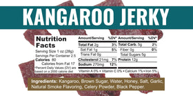 Slate Belt Smokehouse Kangaroo Jerky closeup meat reveals chewy texture and natural smoke aroma.