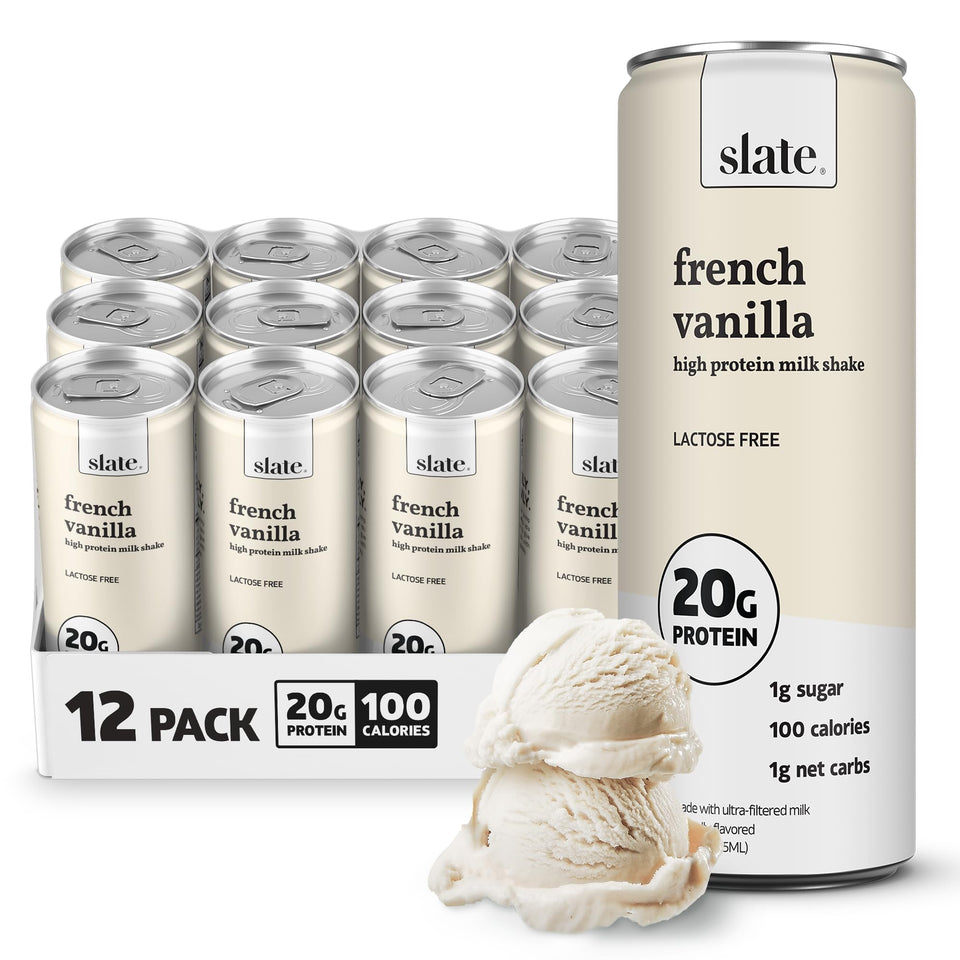 Slate Milk French Vanilla can for convenient on-the-go nutrition.