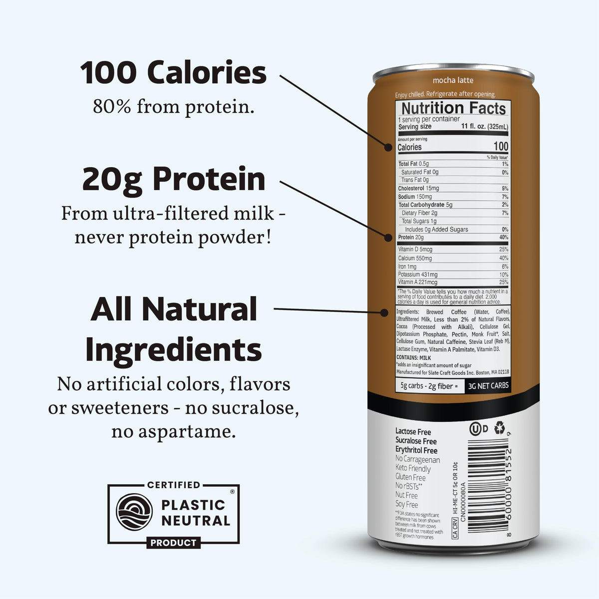 Slate Milk lactose-free iced coffee ready-to-drink for lactose-sensitive users