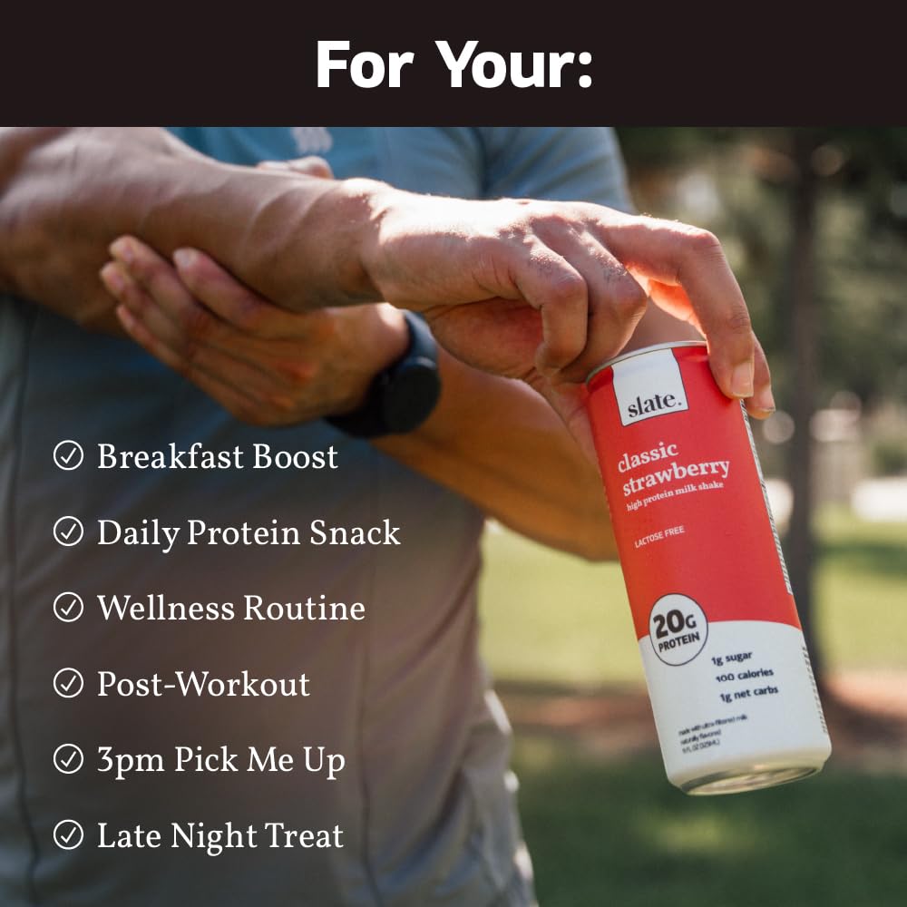 Slate Milk ultrafiltration graphic emphasizes clean lactose-free dairy.