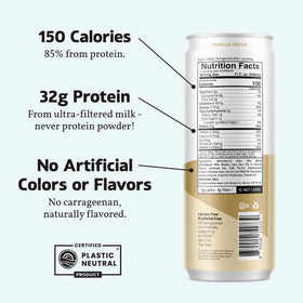 Slate Milk Vanilla Cream served with oats for a lactose-free protein boost.