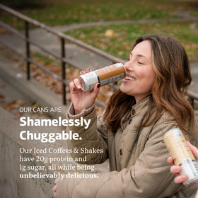 Slate Milk Vanilla Latte can delivers creamy flavor with 100 calories per serving.