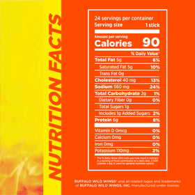 Nutrition label showing 6 g protein per Slim Jim Buffalo Style stick