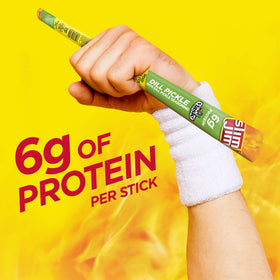 24-count display box of Slim Jim Giant Dill Pickle sticks.