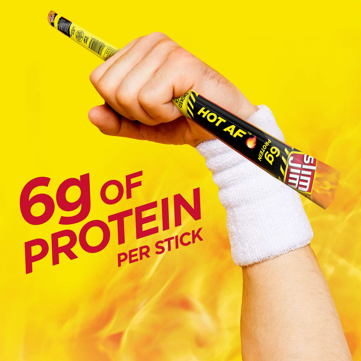 Single Slim Jim Giant Hot AF stick with smoky aroma