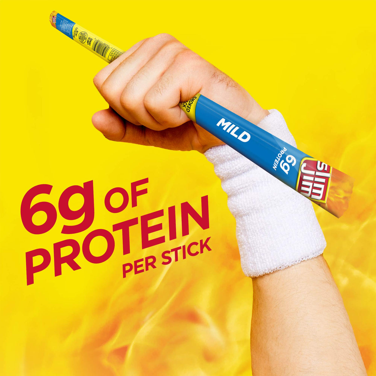 Slim Jim Giant Mild 24-pack in carton, shelf-ready display.