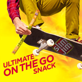 Slim Jim Giant Nacho stick being snapped for quick, shareable snack.