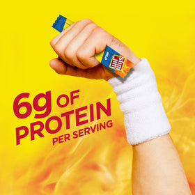 Slim Jim beef-pork-chicken blend communicates protein-packed flavor without artificial flavors.