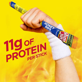 Slim Jim Monster Honey BBQ 1-stick, satisfying protein during workouts.