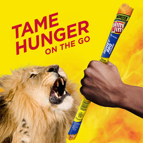 Slim Jim Monster Honey BBQ bite-shot, intense flavor in every chew.
