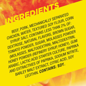 Slim Jim Monster Honey BBQ in-use outdoors, perfect camping companion.