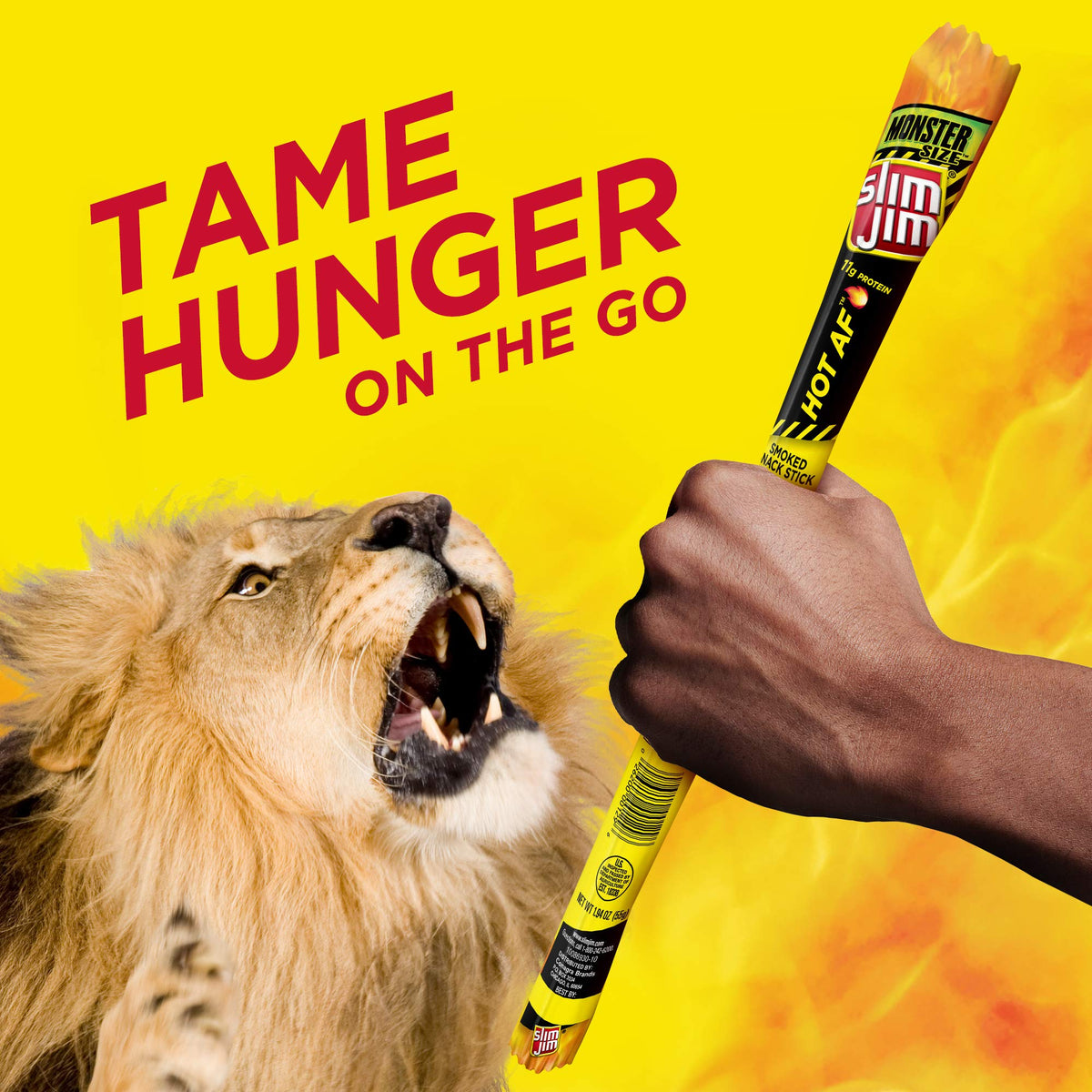 Slim Jim Monster Hot AF snack on the go, perfect for travel.