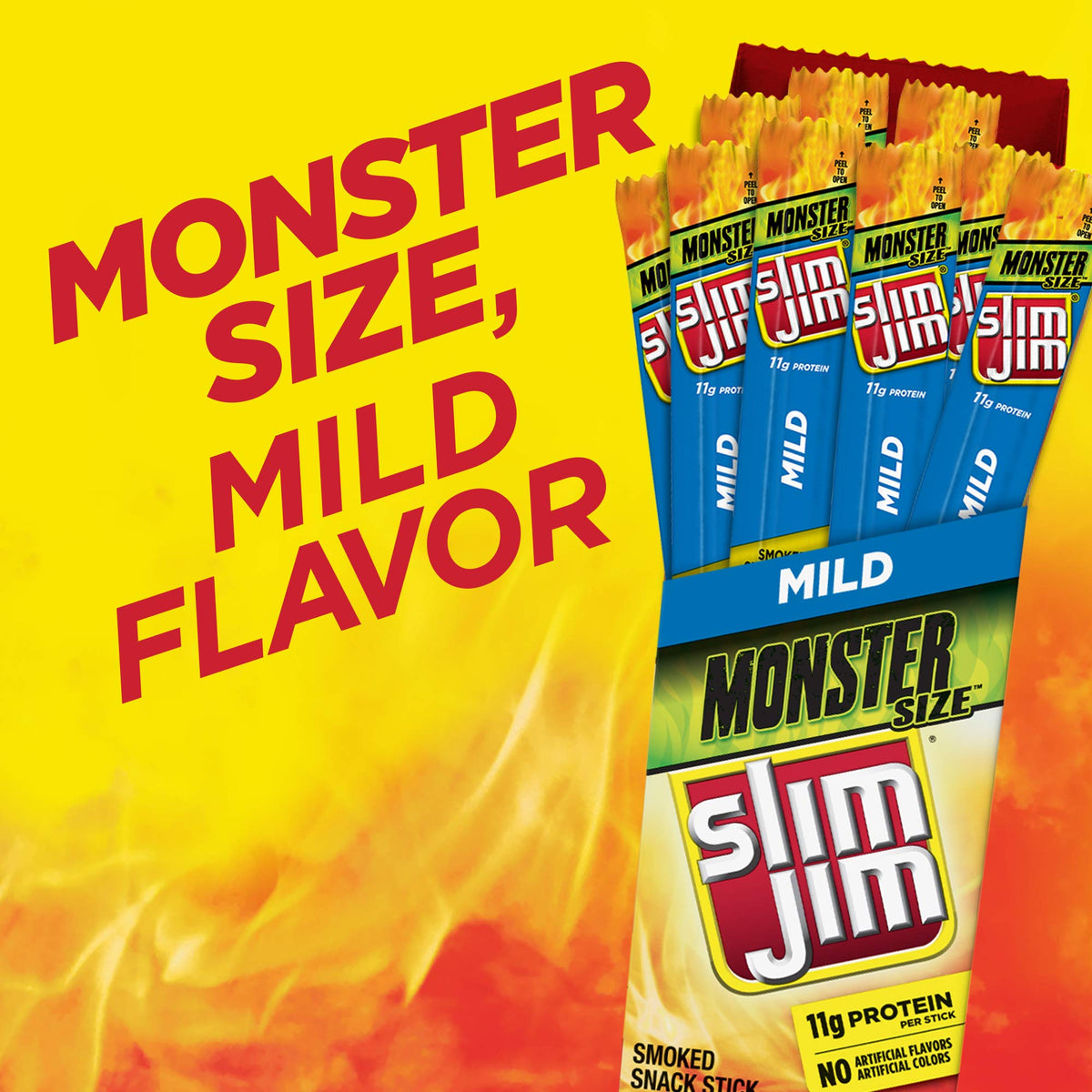 Slim Jim Monster Mild with 11 g protein per stick for a protein boost