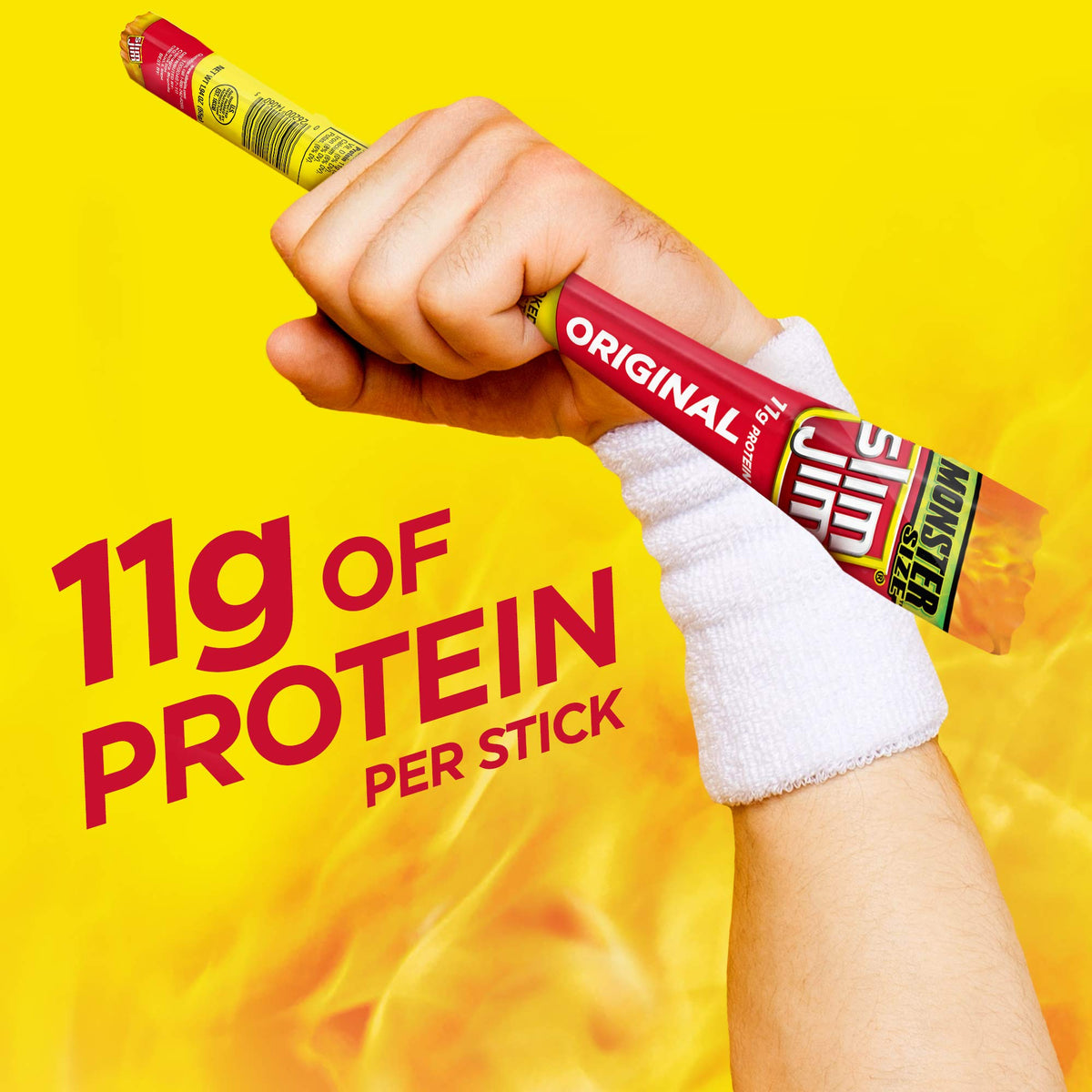 Slim Jim Monster Smoked Meat Sticks on-the-go in bag for quick protein