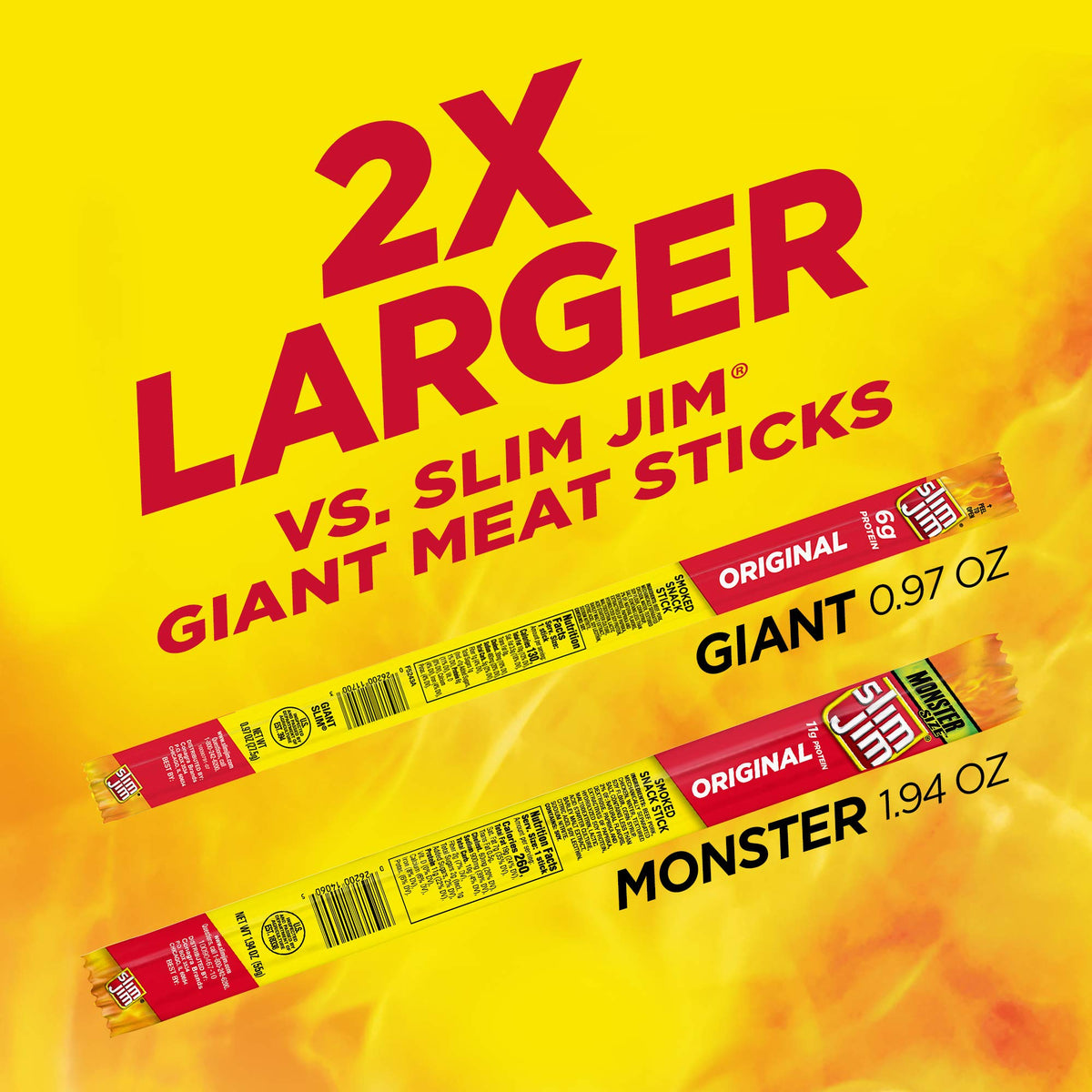 Slim Jim Monster Smoked Meat Sticks close-up of a flavorful, protein-rich bite