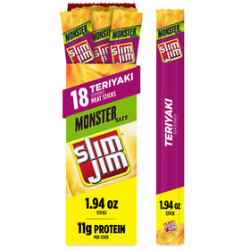 Slim Jim Monster Teriyaki box front showing bold flavor and protein