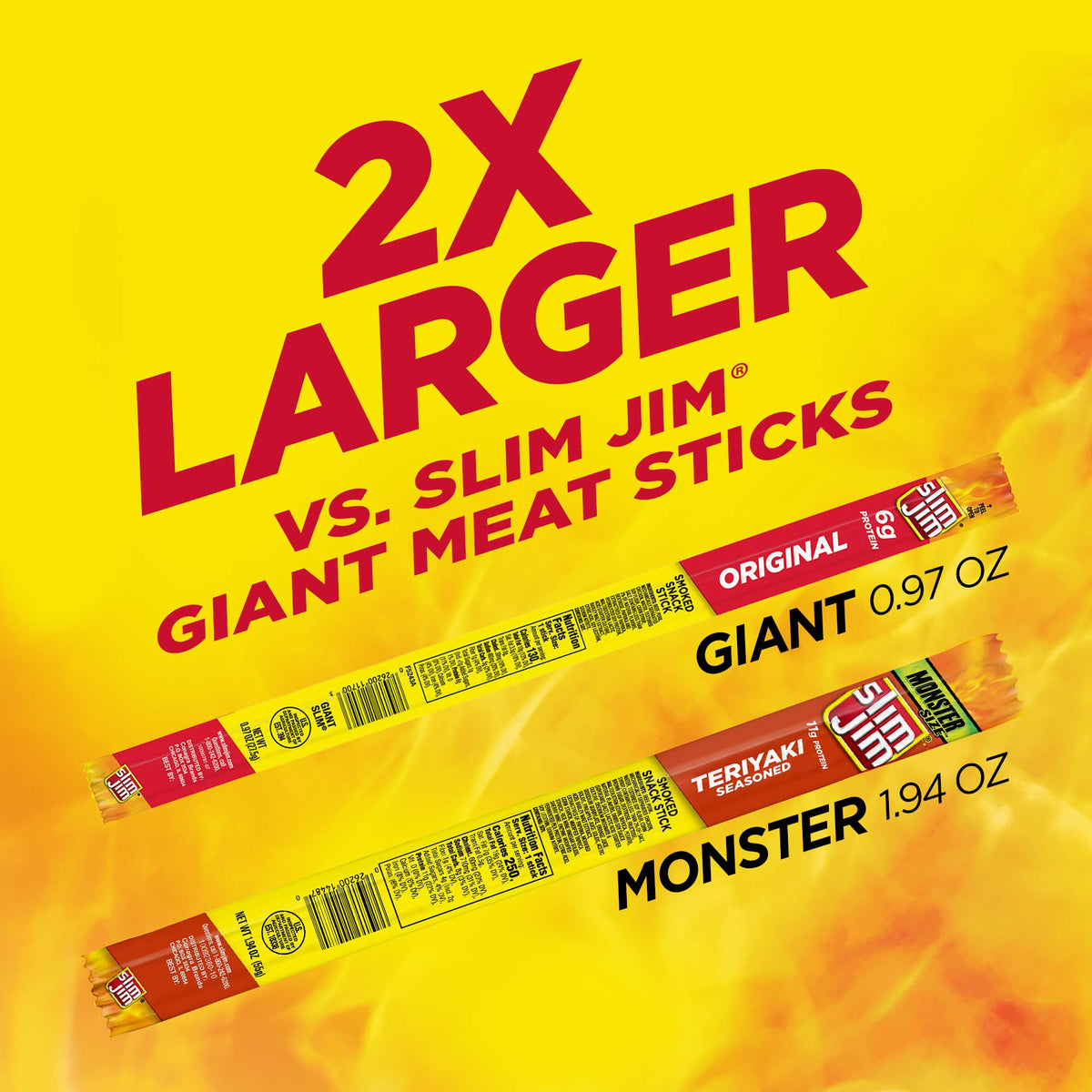 Slim Jim Monster Teriyaki pack open for on-the-go snacking