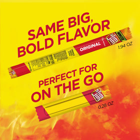 Close-up of Slim Jim Original sticks with bold smoky flavor.