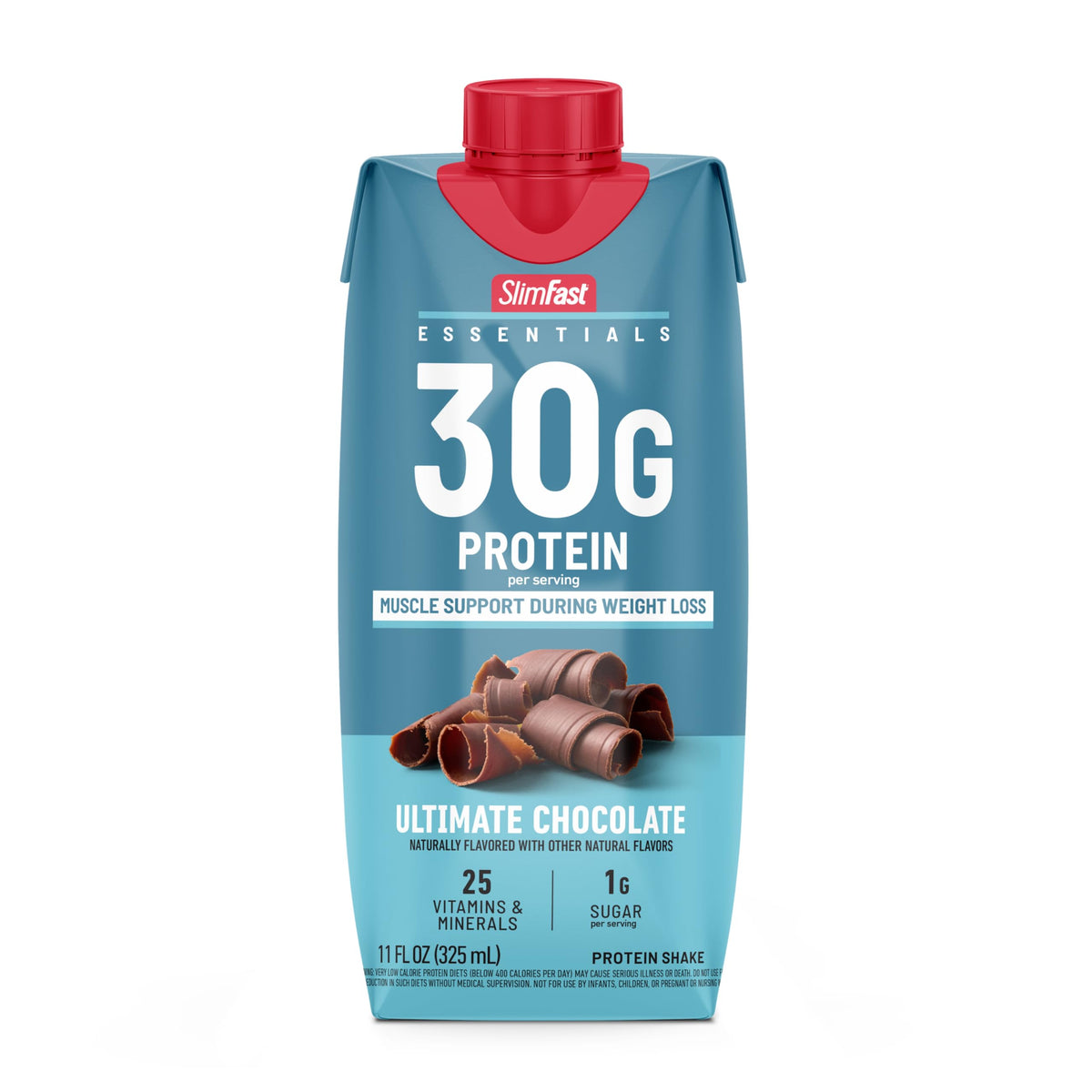 Chocolate-flavor SlimFast Essentials shake ideal for cravings.