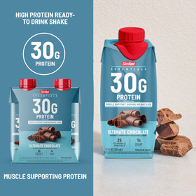 SlimFast Essentials nutrition panel shows protein and vitamins.