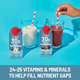 SlimFast Essentials Vanilla Shake counter-top image conveys easy meal planning