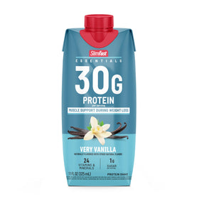 SlimFast Essentials Vanilla Shake in the fridge suggests ready-to-enjoy protein anytime
