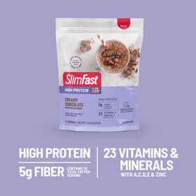 SlimFast gluten-free label on container indicating dietary compatibility