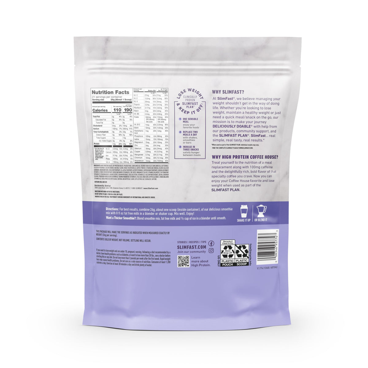 Coffee aroma from a prepared SlimFast shake in a glass