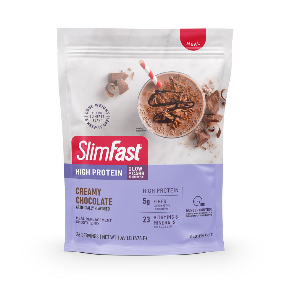 SlimFast High Protein powder bottle for convenient on-the-go nutrition