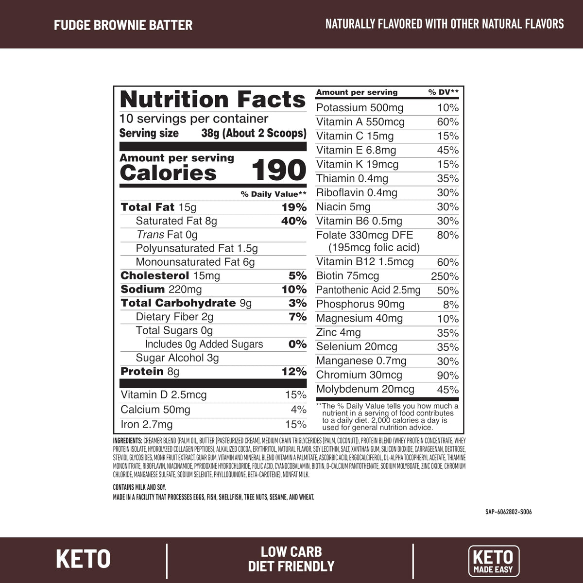 SlimFast Keto Shake powder being poured into a glass for a low-carb option
