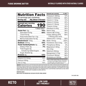SlimFast Keto Shake powder being poured into a glass for a low-carb option