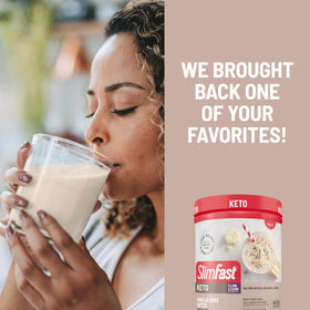 Whey and collagen blend in SlimFast Keto Vanilla Cake Batter
