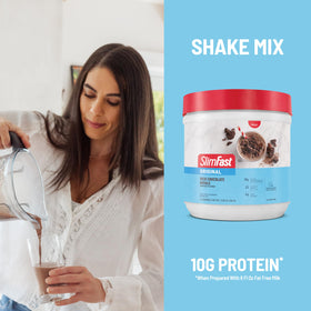 SlimFast nutrition label emphasizes vitamins and minerals for daily support.