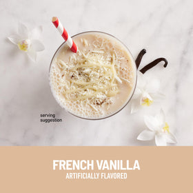 SlimFast Original French Vanilla shake being mixed with milk for a quick meal replacement