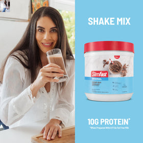 SlimFast Original on-the-go nourishment image highlights portable packs for travel.