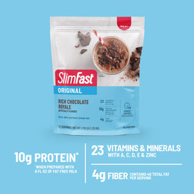 SlimFast on-the-go pack ideal for busy days and smart snacking.