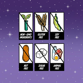 SlimThicc label close-up emphasizes gluten-free and non-GMO ingredients.