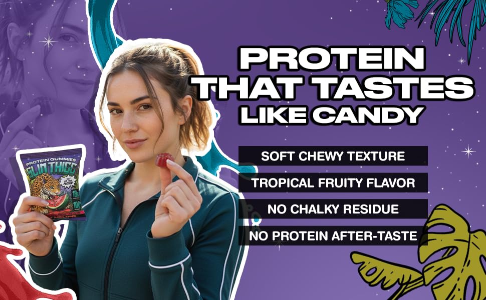 SlimThicc gummy serving on tray demonstrates portion-controlled snacking.