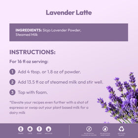 Cold frappe preparation using SLO-JO lavender chocolate powder