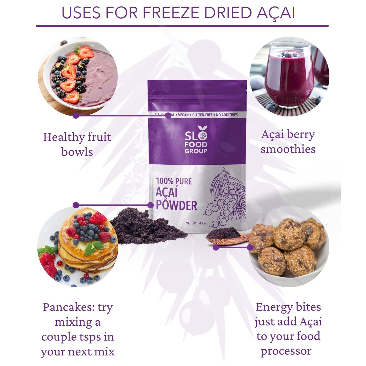 Slofoodgroup acai bowl prep action shot highlighting easy topping options