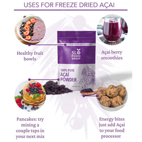 Slofoodgroup acai bowl prep action shot highlighting easy topping options