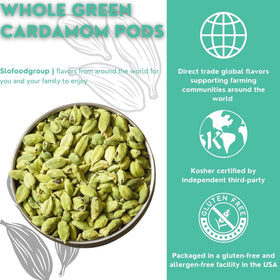 Slofoodgroup Cardamom pods stacked display fresh whole spice