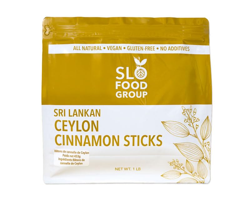 Slofoodgroup Ceylon cinnamon sticks 5-inch quills ready for grinding and baking.