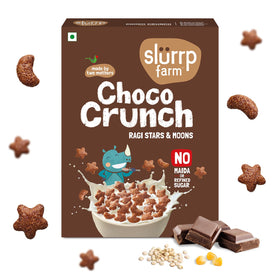 Slurrp Farm Choco Crunch Ragi Cereal bowl with stars and moons for a nourishing breakfast