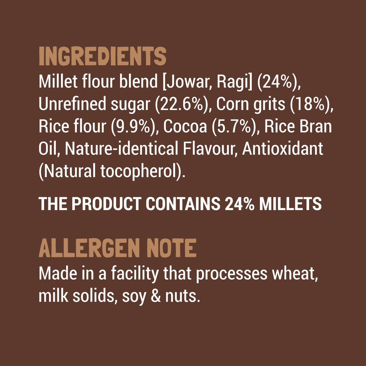 Slurrp Farm Choco Crunch Ragi Cereal cocoa close-up highlighting rich flavor
