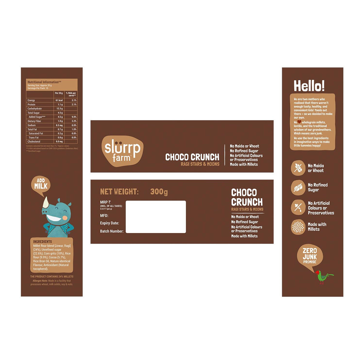 Slurrp Farm Choco Crunch Ragi Cereal lunchbox-friendly design