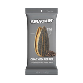 SMACKIN' Sunflower Seeds cracked pepper bottle, bold flavor for snacking